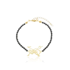 Pulsera de espinelas naturales y bicicleta de spinning en oro 18K - comprar online