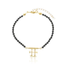 Pulsera de espinelas naturales y canoa hawaiana en oro 18K - comprar online