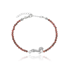 950 Sterling silver gold or rhodium plated horse natural garnets bracelet - buy online