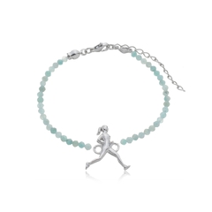 18K Gold runner natural amazonite bracelet on internet