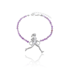 18K Gold runner natural amethysts bracelet on internet