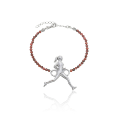 18K Gold runner natural garnets bracelet on internet