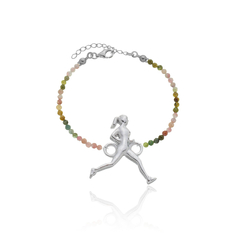 18K Gold runner natural tourmaline bracelet on internet