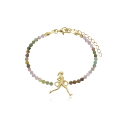 18K Gold runner natural tourmaline bracelet - buy online