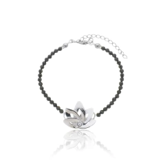 18K Gold lotus flower natural spinels bracelet on internet