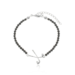 Pulsera de espinelas naturales y palos de golf en plata con baño de oro o rodio - comprar online