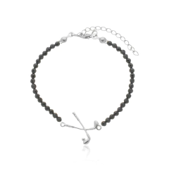 Pulsera de espinelas naturales y palos de golf en plata con baño de oro o rodio - comprar online