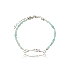 18K Gold swimmer natural amazonite bracelet on internet