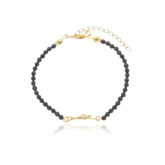 Pulsera de espinelas naturales y nadadora en plata con baño de oro o rodio