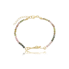 18K Gold swimmer natural tourmaline bracelet - buy online