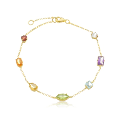 Pulsera de los 7 chakras en oro 18K