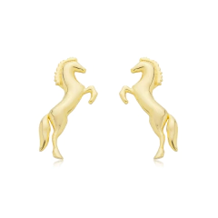 Pendientes de caballo grande en plata con baño de oro o rodio - comprar online
