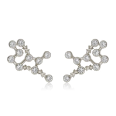 Pendiente de Virgo en oro 18K con Zafiros blancos o Brillantes - comprar online