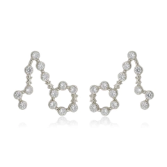 Pendiente de Piscis en oro con Zafiros blancos o Brillantes - comprar online