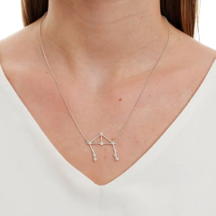950Sterling Silver Libra necklace gold or rhodium plated on internet