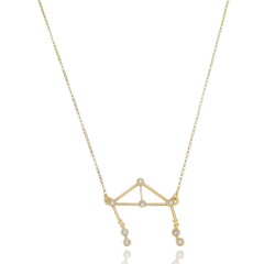Collar de Libra en oro 18K con Zafiros blancos o Brillantes