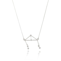 950Sterling Silver Libra necklace gold or rhodium plated
