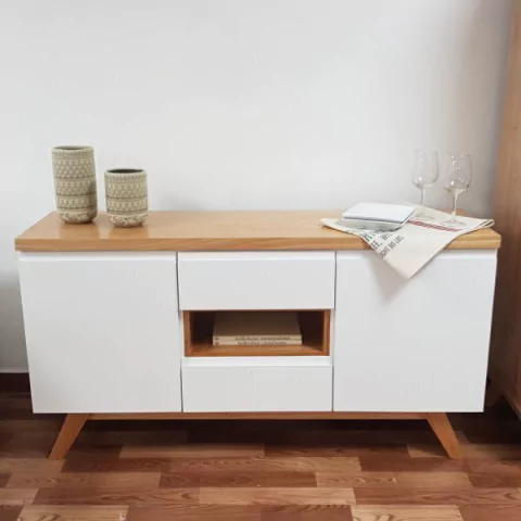 Vajillero Malibu Laca con Tapa de Madera 150 cm - LMO - comprar online