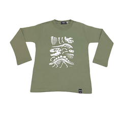 Art. 8105- Remera niño m/l Dino Esqueleto - tienda online