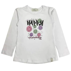 Art. 9183 - Remera niña m/l Happy - Blue Baby & Kids