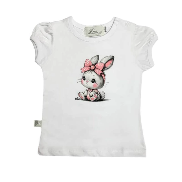 Remera beba m/c conejita moño