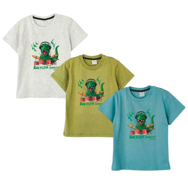 Remera bebé manga corta Dino baterista