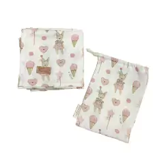 Art. 1522 - Manta gasa estampada + bolsita en internet