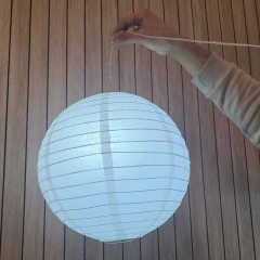 Lámpara colgante de papel redonda luz Blanca Enchufe