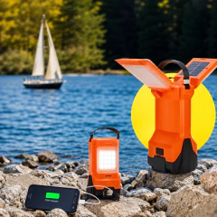 Farol emergencia cargador celular solar litio
