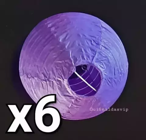 6 U. LÁMPARA GLOBO PAPEL CHINO VIOLETA - comprar online