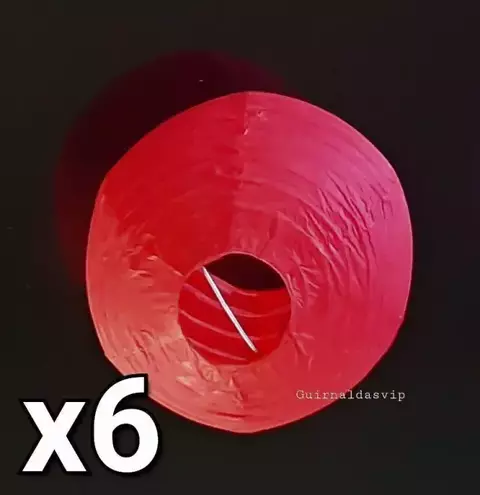 6 U. LÁMPARA GLOBO PAPEL CHINO ROJO - comprar online