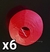 6 U. LÁMPARA GLOBO PAPEL CHINO ROJO