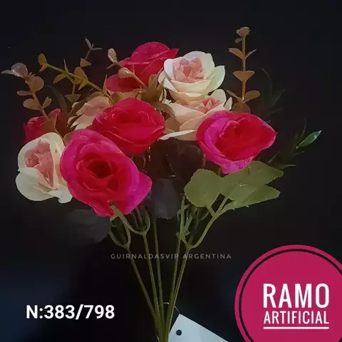 Ramo flor Artificial ROSA y BLANCO N:383/798 - comprar online