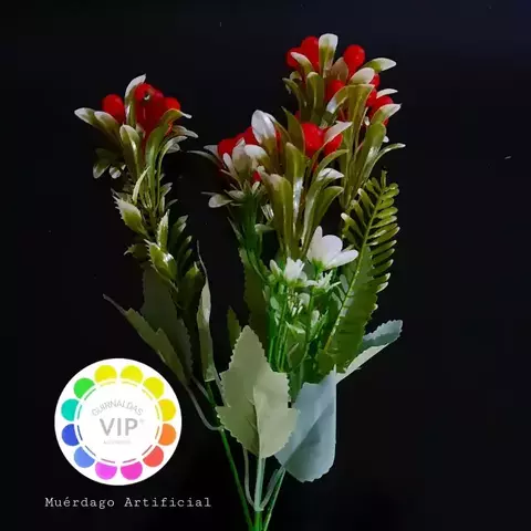 RAMO MUERDAGO ARTIFICIAL NARANJA - comprar online