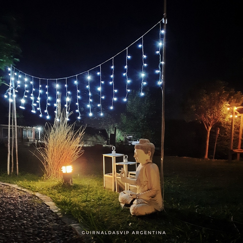 CORTINA LLUVIA LED 3 X 60 CM LUCES BLANCA - comprar online