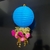 COLGANTE FAROL CHINO PAPEL AZUL + RAMO FLORES