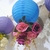 COLGANTE FAROL CHINO PAPEL AZUL + RAMO FLORES - tienda online
