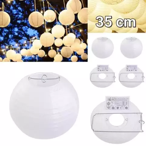LÁMPARA GLOBO PAPEL CHINO 35 cm BLANCAS - comprar online