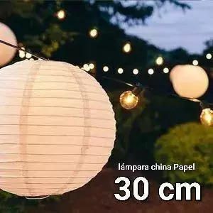 LÁMPARA GLOBO PAPEL CHINO 30 cm BLANCA - comprar online