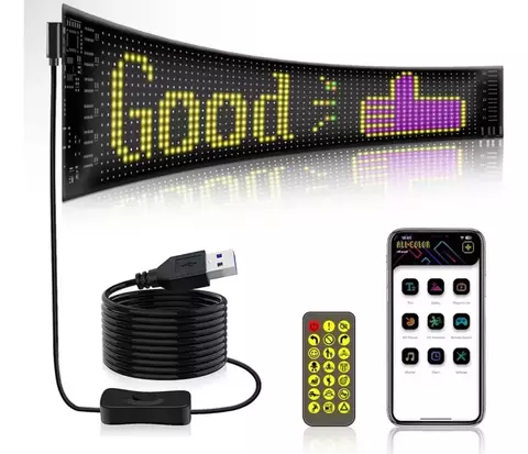 Letrero Pantalla LED Flexible 90x20 cm - Control App Bluetooth Autos Eventos - comprar online