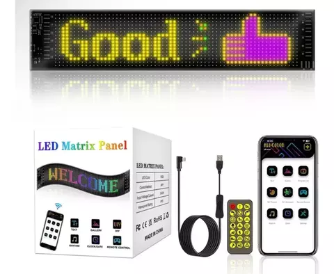Letrero Pantalla LED Flexible 60x12 cm - Control App Bluetooth Autos Eventos - comprar online