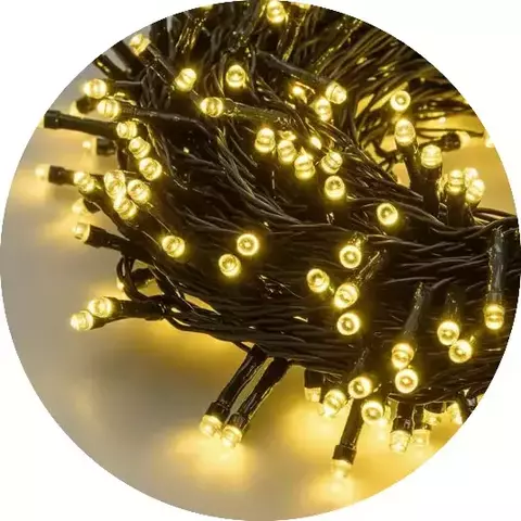 Guirnalda de luces led 20 mts interconectable Cálida Cable Negro exterior - comprar online