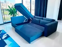 Sofá Cama De Casal Modelo SFC 02 - Sofá Que Se Transforma Em Sofá Cama - Cor Bege - loja online