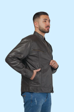 JAQUETA DE COURO SPORT MASCULINO CAFÉ - Casa Selu - Loja Da Fábrica