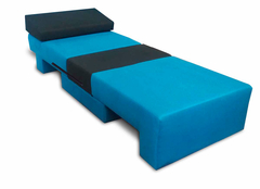 Poltrona Cama De Solteiro Modelo 0370 - Poltrona Que Se Transforma Em Sofá Cama Cor Azul - comprar online