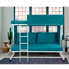 Sofá Cama Beliche - Sofá Que Se Transforma Em Duas Camas Na Cor Rosa