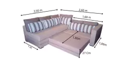 Sofá Cama de Canto SFC 021 - Sofá Cama de Casal Com Mola Ensacada(NU) na internet