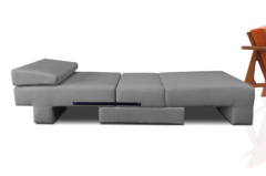 Poltrona Cama De Solteiro Modelo 0370 - Poltrona Que Se Transforma Em Sofá Cama Cor Cinza