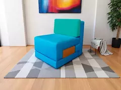 Poltrona Cama De Solteiro Modelo 0370 - Poltrona Que Se Transforma Em Sofá Cama Cor Verde - comprar online
