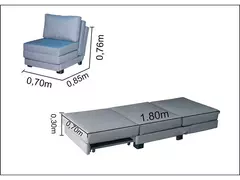 Sofá Cama Que Se Transforma Em Poltrona Cama Em Sued Marrom - Casa Selu - Loja Da Fábrica